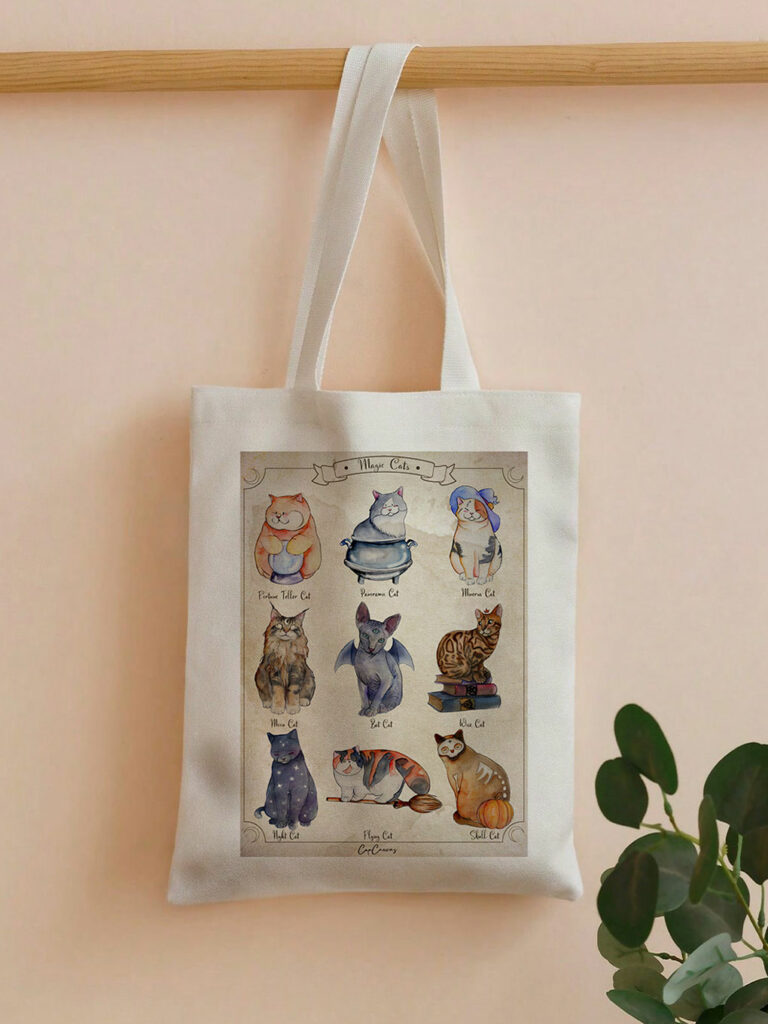 Totebag CupCanvas Gatos