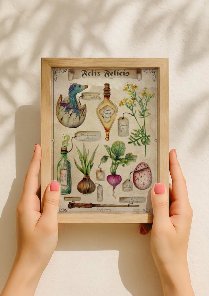 Lámina A5 Felix Felicis mundo mágico