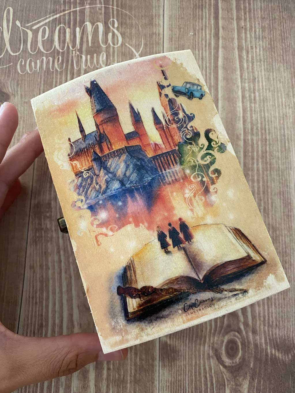 taller CupCanvas transferencia caja madera Hogwarts